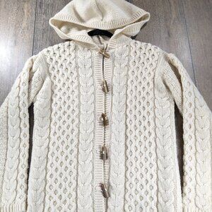 Highland Home Industries Scotland Cardigan Womens Small 100% Wool Cable Knit